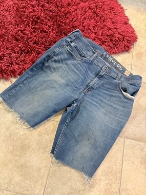 Devil-Dog Dungarees DIY Bermuda Shorts Frayed Hem - Size 36 x 30